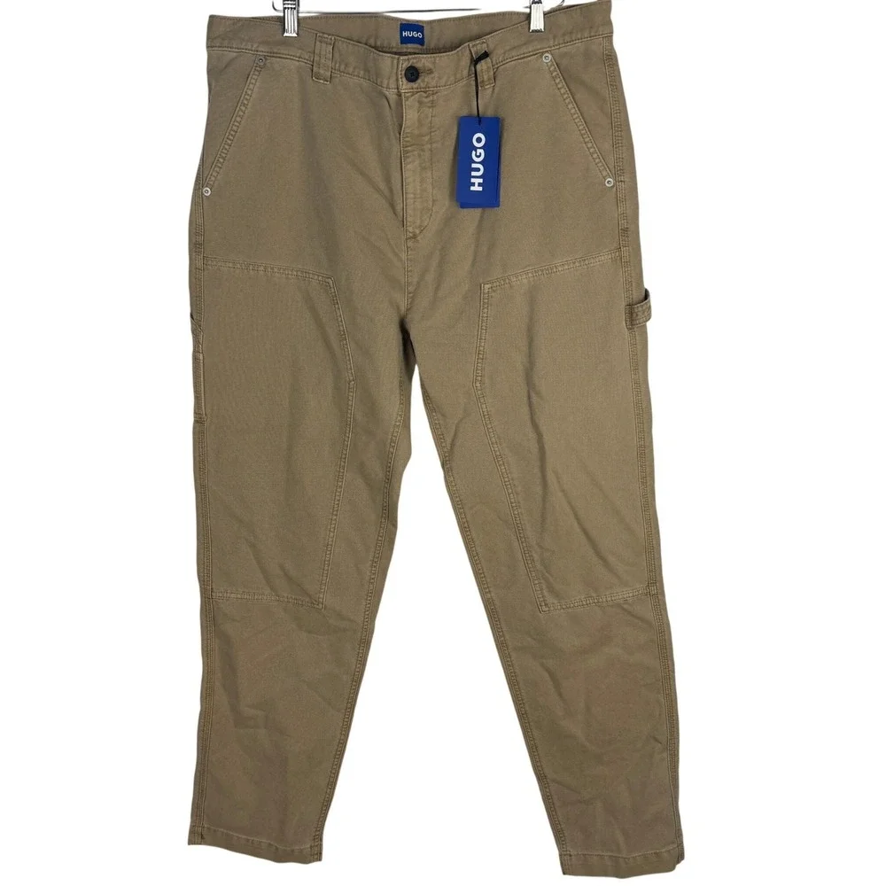 HUGO Boss Gloro242D Mens Carpenter Pants Medium Beige Double Knee XXL NEW